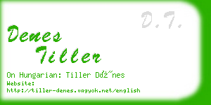 denes tiller business card